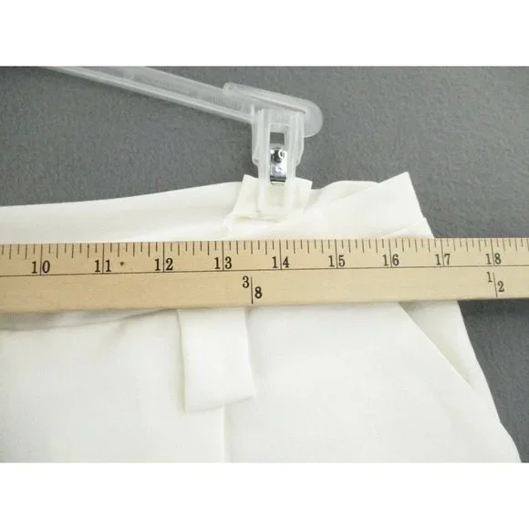 TopShop Pants Womens 10 White Slacks Relaxed Fit Tapered Stretch Casual - Picture 4 of 10